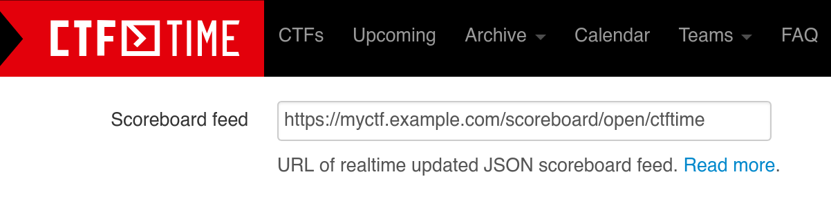 CTFtime scoreboard feed