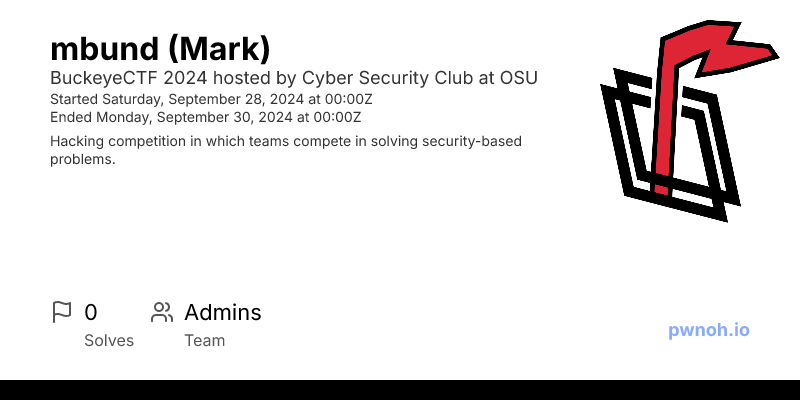 BuckeyeCTF 2024 user mbund's social card