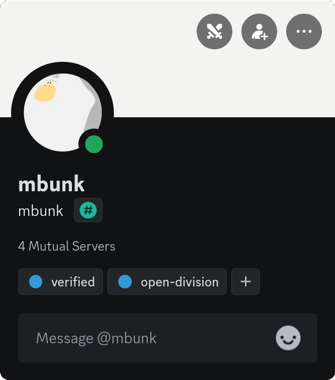 mbunk's user profile show roles